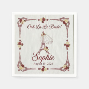 Elegant Botanical Floral Bridal Shower Personalize Napkins