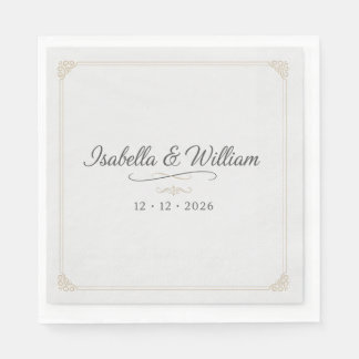 Elegant Botanical Floral Bridal Shower Personalize Napkins