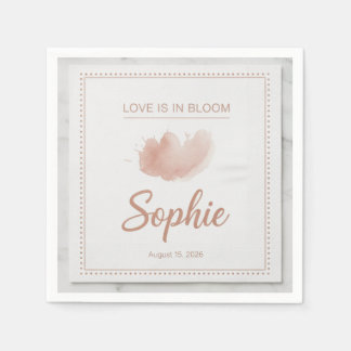 Elegant Botanical Floral Bridal Shower Personalize Napkins