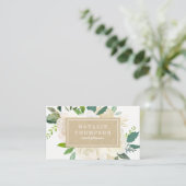 Elegant Botanical Floral Business Card (Standing Front)