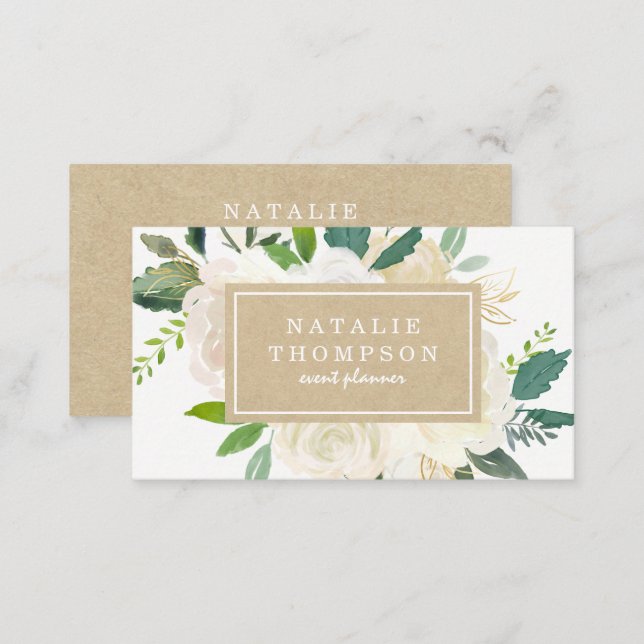 Elegant Botanical Floral Business Card (Front/Back)
