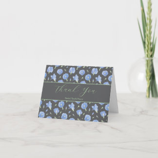 Elegant Botanical Floral Folded Thank You Card