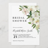 Elegant Botanical Floral Greenery Bridal Shower Invitation (Front/Back)
