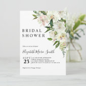 Elegant Botanical Floral Greenery Bridal Shower Invitation (Standing Front)