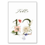 Elegant Botanical Floral Number 12,  Table Number