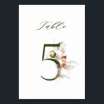 Elegant Botanical Floral Number 5,  Table Number<br><div class="desc">This table number card features a green number decorated with watercolor illustrations of flowers and leaves in terracotta,  blush pink and green. This double-sided table number is perfect for weddings,  graduations,  baby showers,  bridal showers,  anniversaries,  and other events.

Table5. Please check all available numbers.</div>