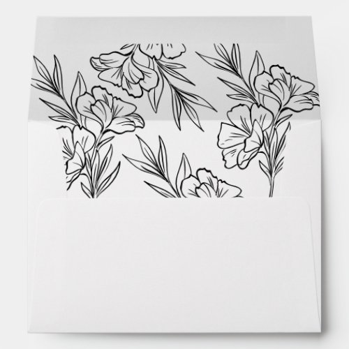 Elegant Botanical Floral Outline Envelope
