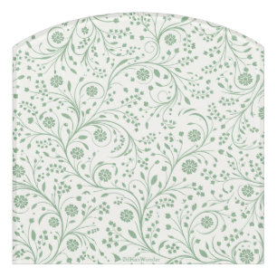 Elegant Botanical Floral Pattern – Minimal Nature Door Sign