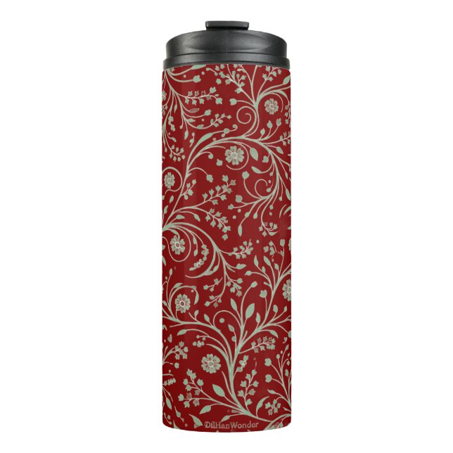 Elegant Botanical Floral Pattern – Minimal Nature  Thermal Tumbler (Front)