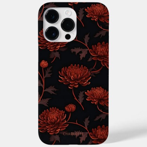 Elegant Botanical Floral Personalized Name Case_Mate iPhone 14 Pro Max Case