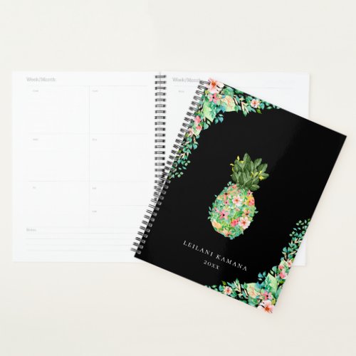 Elegant Botanical Floral Pineapple Planner