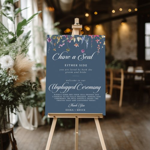 Elegant Botanical Floral Seat Unplugged Ceremony Foam Board