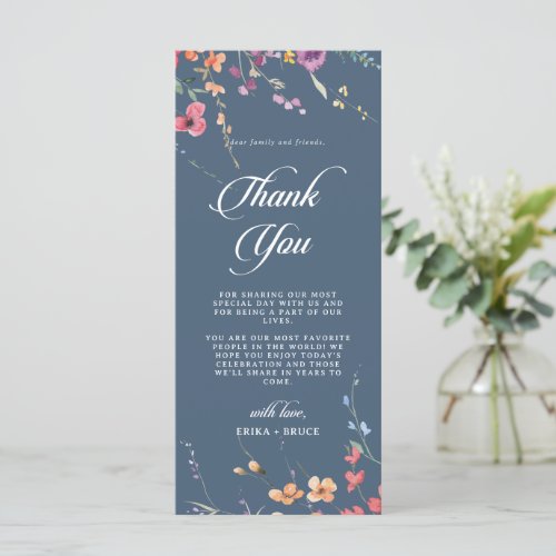 Elegant Botanical Floral Thank You Place Card