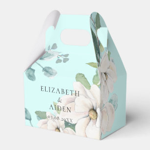 Elegant Botanical Floral Watercolor Wedding Blue Favor Boxes