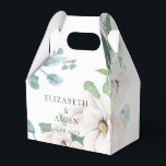 Elegant Botanical Floral Watercolor Wedding White  Favor Boxes<br><div class="desc">White Floral Watercolor Favor Box – Elegant Botanical Design - Personalized With Your Name & Date. Soft watercolor florals in ivory and muted green tones bring timeless elegance to this favor box – perfect for classic weddings, garden receptions, or romantic spring and summer celebrations. Personalize it with the couple's names...</div>