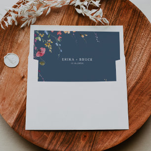 Elegant Botanical Floral Wedding Envelope Liner