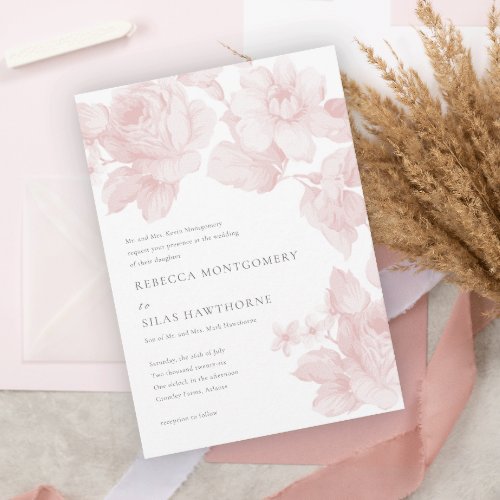 Elegant Botanical Floral Wedding Invitation