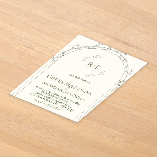 Elegant Botanical Floral Wedding Invitation | Mini