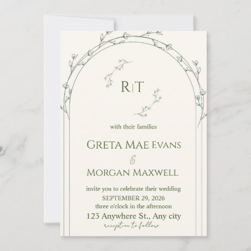 Elegant Botanical Floral Wedding Invitation | Mini