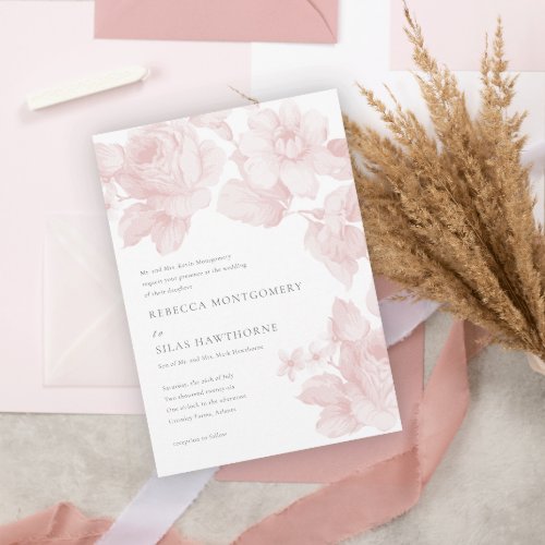 Elegant Botanical Floral Wedding Magnetic Invitation