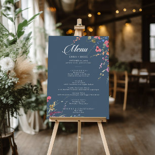 Elegant Botanical Floral Wedding Menu Foam Board