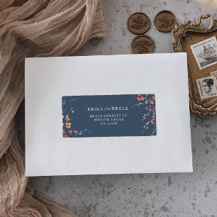 Elegant Botanical Floral Wedding Return Label