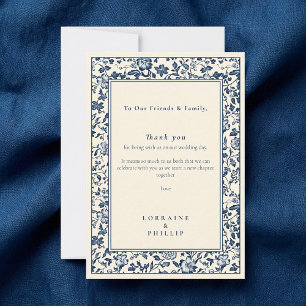 Elegant Botanical Floral Wedding Thank You Card