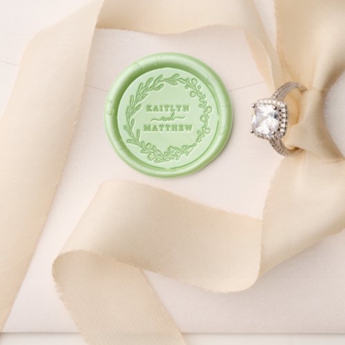 Elegant Botanical Floral Wreath Wedding Wax Seal Stamp