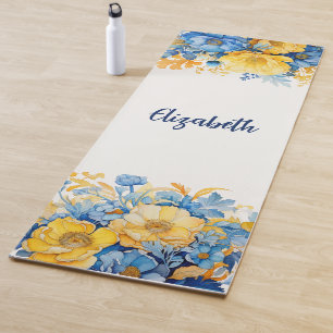 Elegant Botanical Floral  Yoga Mat