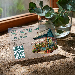 Elegant Botanical Florist Nursery Branding Clear Business Cards