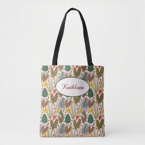 Elegant Botanical Flowers Greenery Tote Bag