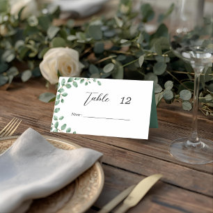 Elegant Botanical Folded Wedding Place Card