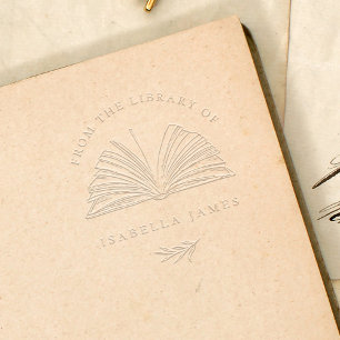 Elegant Botanical From The Library Of Custom Name Embosser