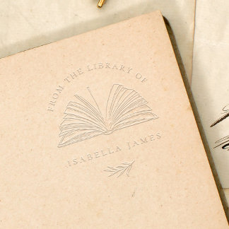 Elegant Botanical From The Library Of Custom Name Embosser