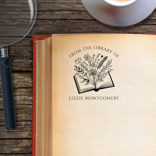 Elegant Botanical From The Library Of Custom Rubber Stamp (Creator Uploaded)