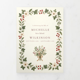 Elegant Botanical Funeral Program