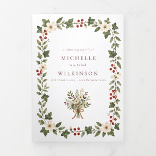 Elegant Botanical Funeral Program