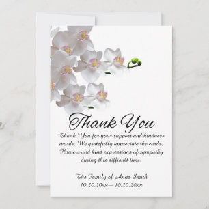 Elegant botanical funeral thank you note card
