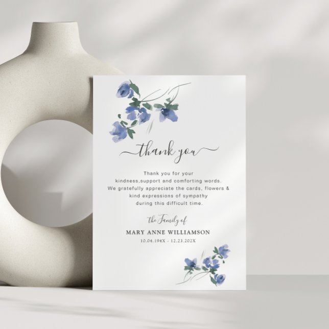 elegant botanical funeral thank you note card (Creator Uploaded)
