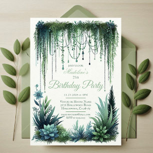 Elegant Botanical Garden Birthday Party Invitation