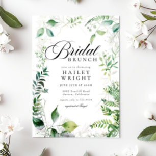 Elegant Botanical Garden Bridal Brunch Shower Invitation