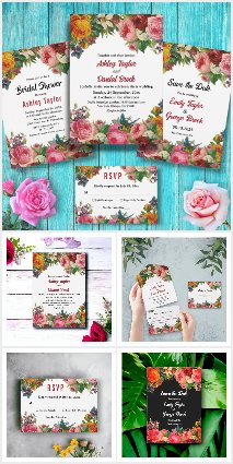 Elegant Botanical Garden Colorful Roses Collection