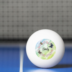 Elegant Botanical Garden Floral Pattern Ping Pong Ball