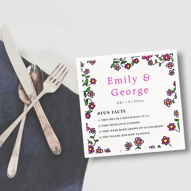 Elegant Botanical Garden Flowers Floral Wedding Napkins (Creator Uploaded)