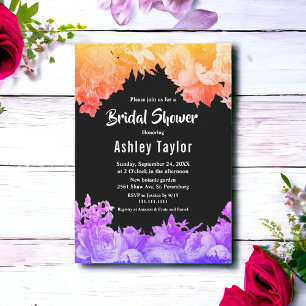 Elegant Botanical Garden Neon Floral Bridal Shower Invitation