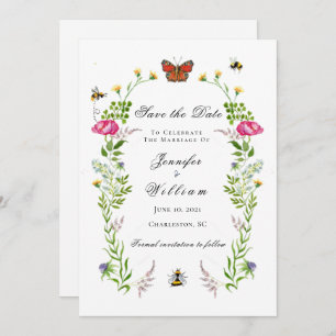 Elegant Botanical Garden wedding Save the Date Announcement