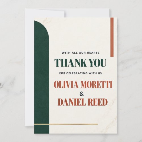 Elegant Botanical Garden Wedding Thank You Card