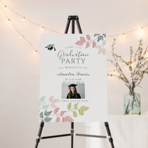 Elegant Botanical Graduation Party Invitation Foam Board