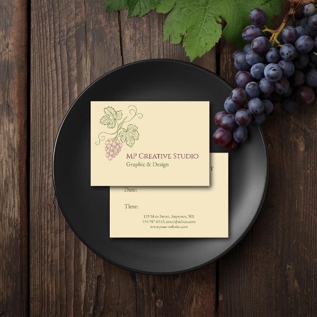 Elegant Botanical Grapevine Design Appointment Card (Creator Uploaded)