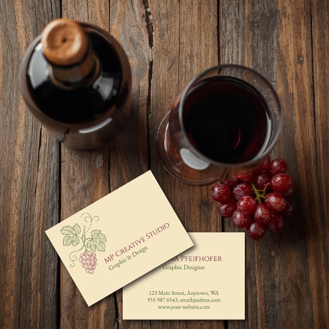 Elegant Botanical Grapevine Design Business Card (Creator Uploaded)